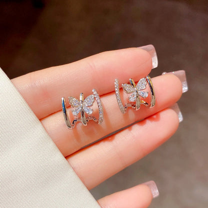 14K Gold-Plated Elegant Butterfly Studs