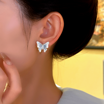14K Gold-Plated Elegant Butterfly Tassel Earrings