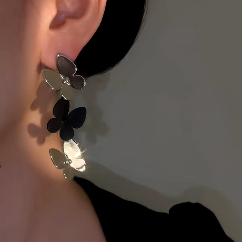14K Gold-Plated Elegant Butterfly Tassel Earrings