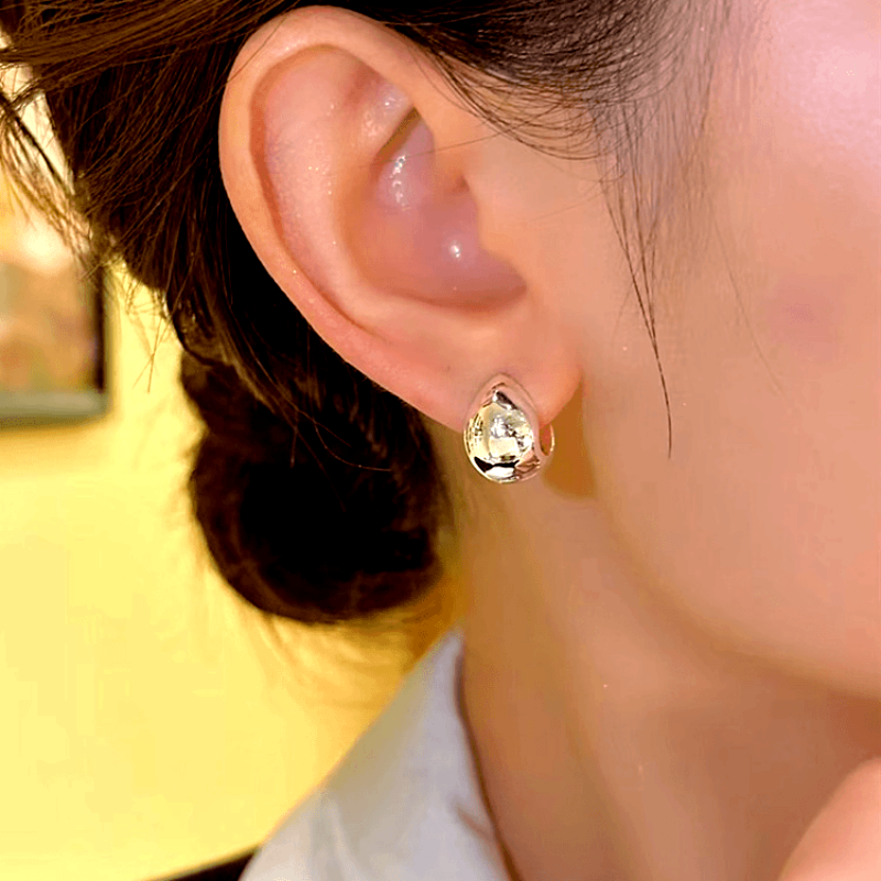 14K Gold-Plated Elegant Cat's Eye Drop-Shaped Earrings