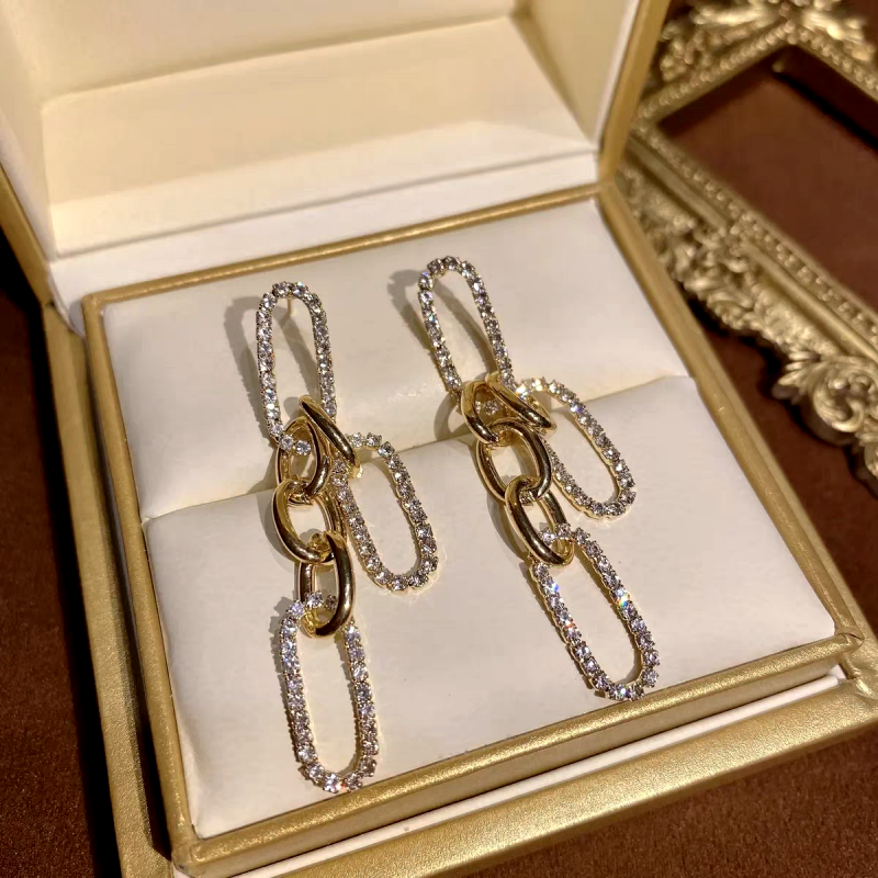 14K Gold-Plated Elegant Chain Tassel Earrings