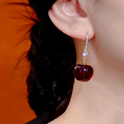 14K Gold-Plated Elegant Cherry 🍒 Ear Hook Earrings