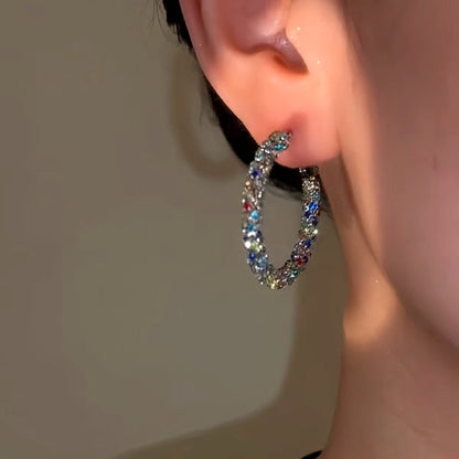 14K Gold-Plated Elegant Colorful Hoop Earrings