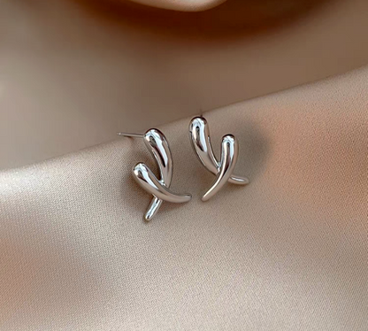 14K Gold-Plated Elegant Cross Studs