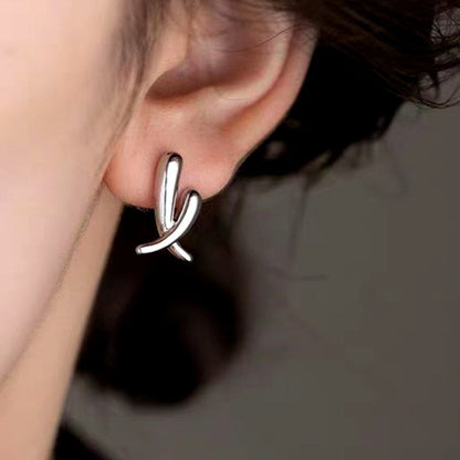 14K Gold-Plated Elegant Cross Studs