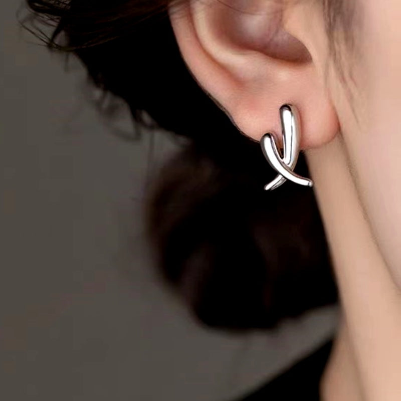 14K Gold-Plated Elegant Cross Studs