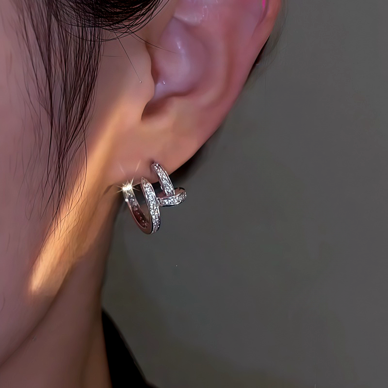 14K Gold-Plated Elegant Diamond C-Ring Earrings