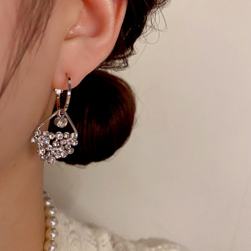 14K Gold-Plated Elegant Diamond Water Drop Earrings