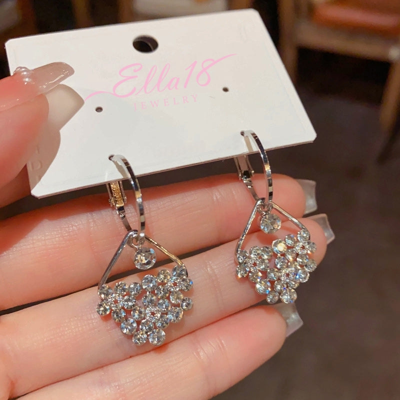 14K Gold-Plated Elegant Diamond Water Drop Earrings