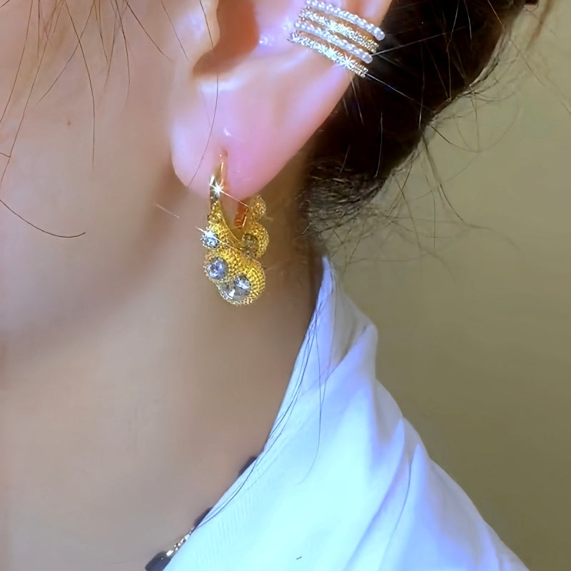 14K Gold-Plated Elegant Durian Earrings