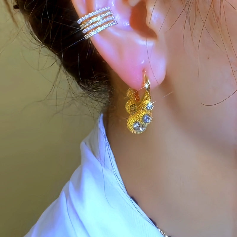 14K Gold-Plated Elegant Durian Earrings