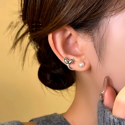 14K Gold-Plated Elegant Fishtail Bead Earrings