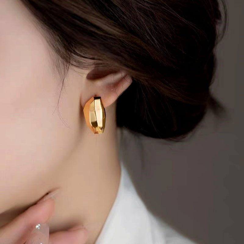 14K Gold-Plated Elegant Geometric Prism Earrings