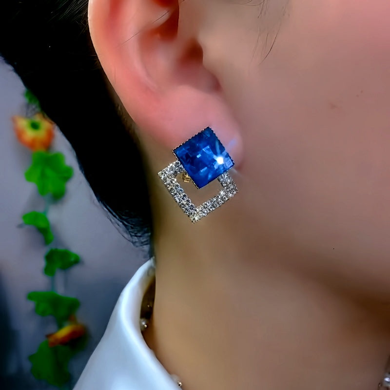 14K Gold-Plated Elegant Geometric Square Earrings