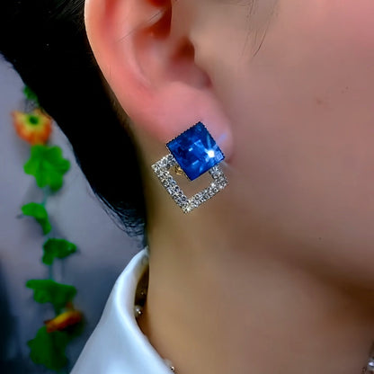 14K Gold-Plated Elegant Geometric Square Earrings