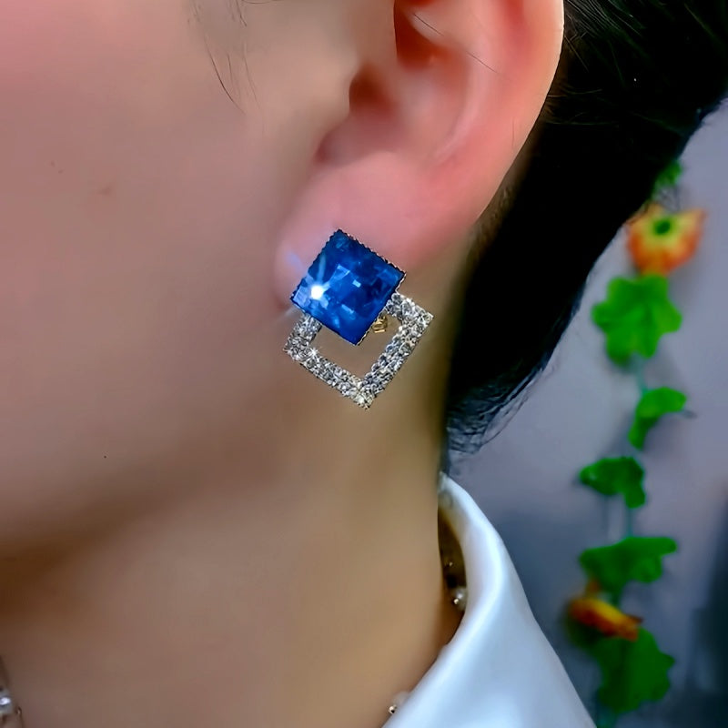 14K Gold-Plated Elegant Geometric Square Earrings