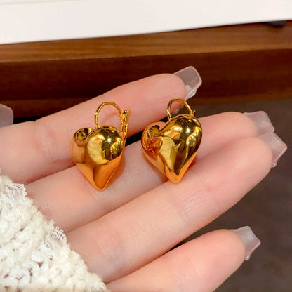 14K Gold-Plated Elegant Heart-Design Earrings