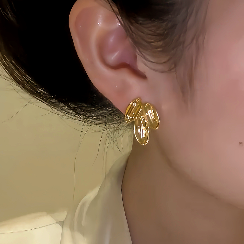 14K Gold-Plated Elegant Leaf Stud Earrings