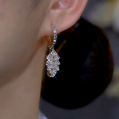 14K Gold-Plated Elegant Leaf Tassel Earrings