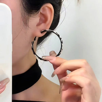 14K Gold-Plated Elegant Leopard Print Hoop Earrings