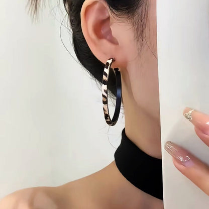 14K Gold-Plated Elegant Leopard Print Hoop Earrings