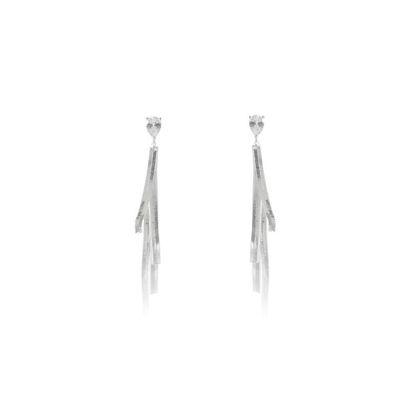 14K Gold-Plated Elegant Long Tassel Drop Earrings