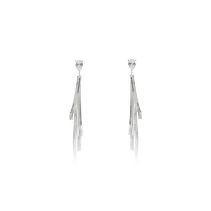 14K Gold-Plated Elegant Long Tassel Drop Earrings