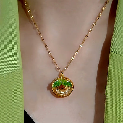 14K Gold-Plated Elegant Mesh Crystal Hoop Necklaces