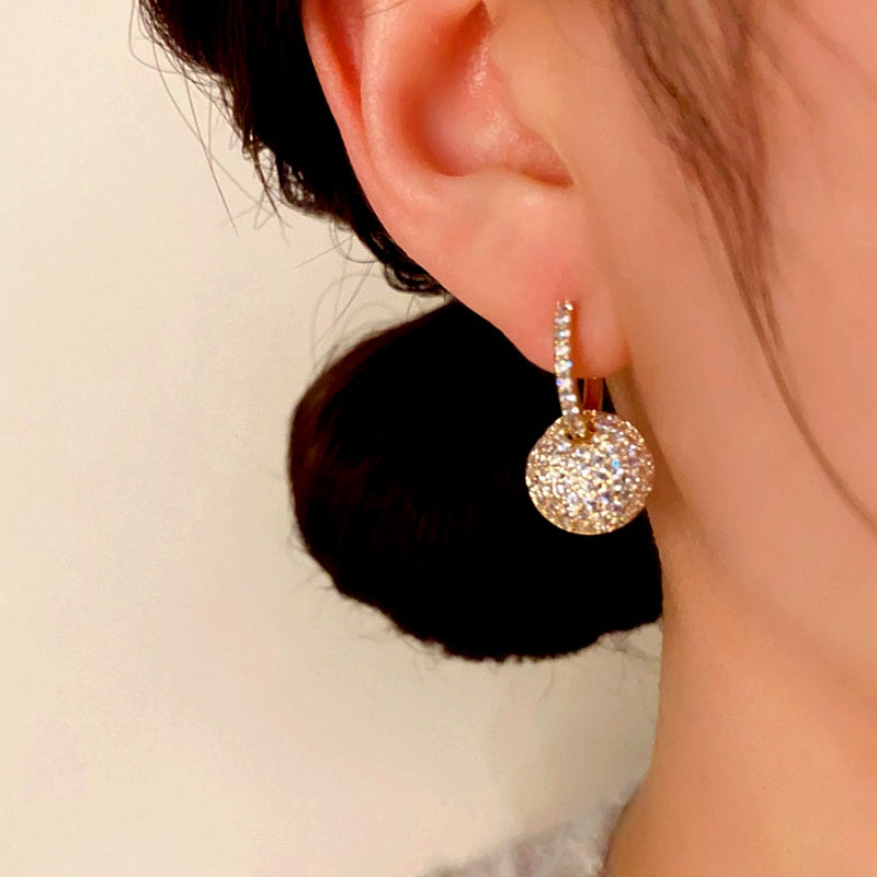 14K Gold-Plated Elegant Micro-Inlaid Zircon Earrings