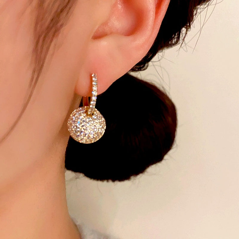 14K Gold-Plated Elegant Micro-Inlaid Zircon Earrings