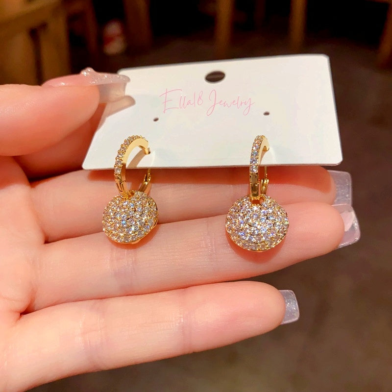 14K Gold-Plated Elegant Micro-Inlaid Zircon Earrings