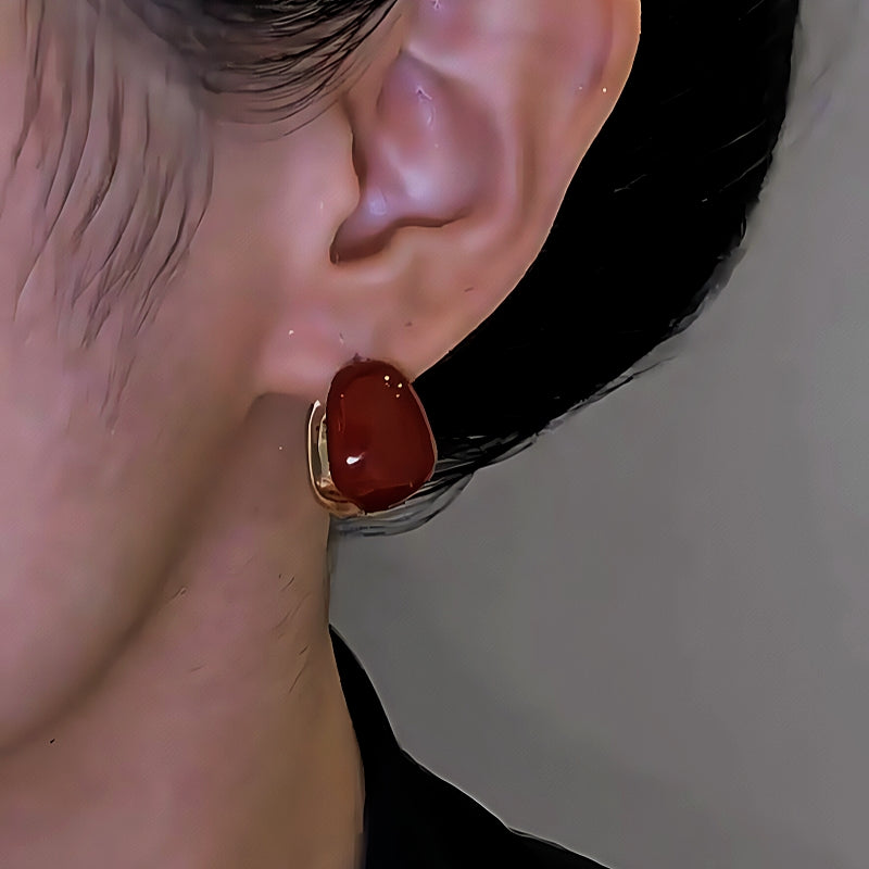 14K Gold-Plated Elegant Oil Drop Earrings