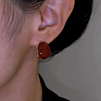 14K Gold-Plated Elegant Oil Drop Earrings