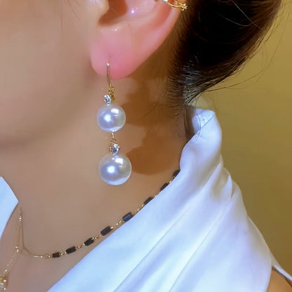 14K Gold-Plated Elegant Pearl Earrings