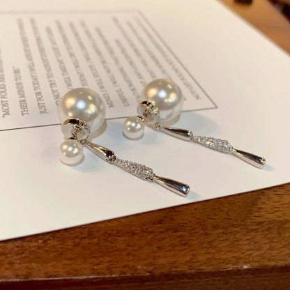 14K Gold-Plated Elegant Pearl Tassel Earrings