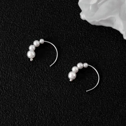 14K Gold-Plated Elegant Pearl Threader Earrings