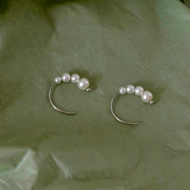 14K Gold-Plated Elegant Pearl Threader Earrings