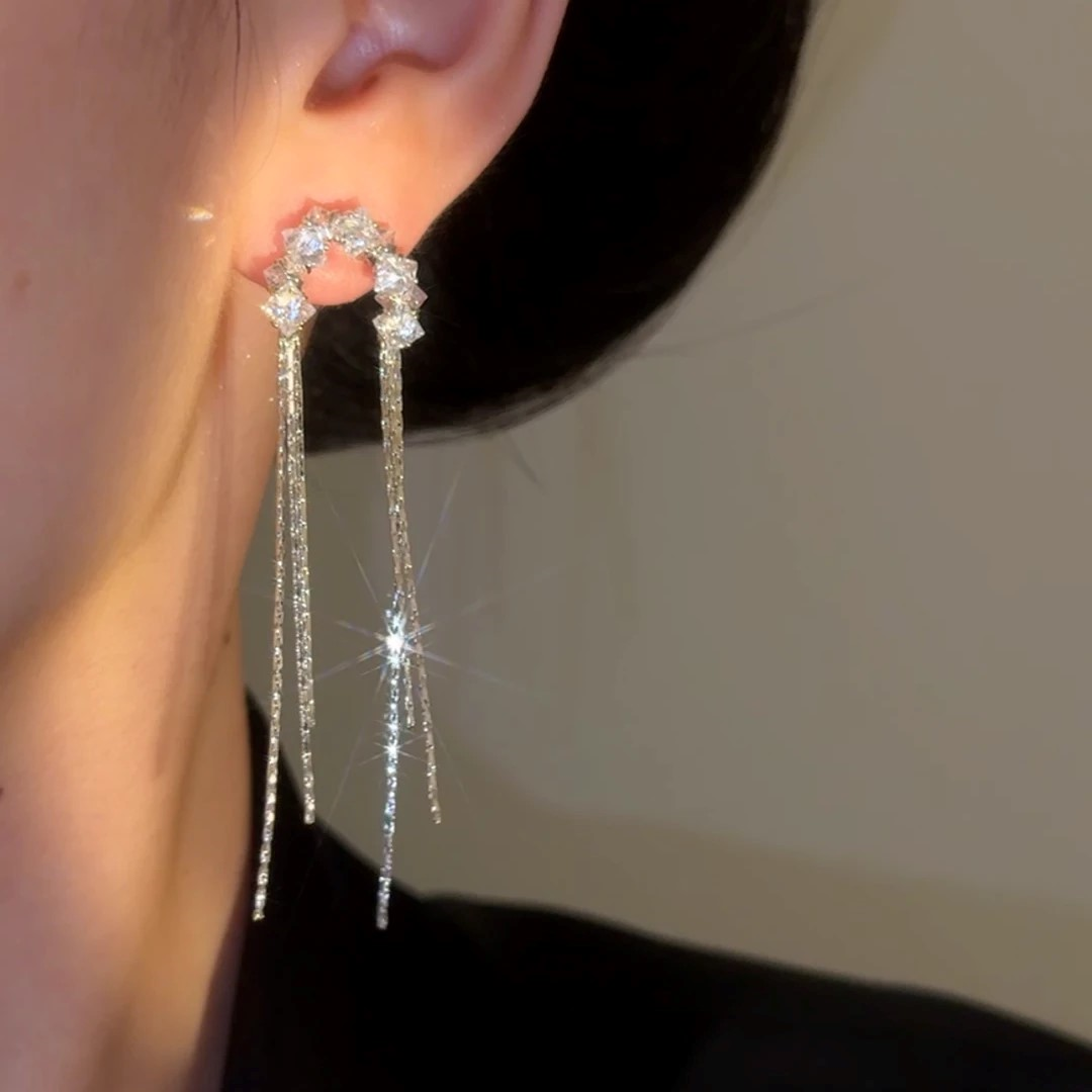 14K Gold-Plated Elegant Real Willow Tassel Earrings