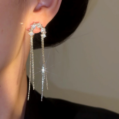 14K Gold-Plated Elegant Real Willow Tassel Earrings