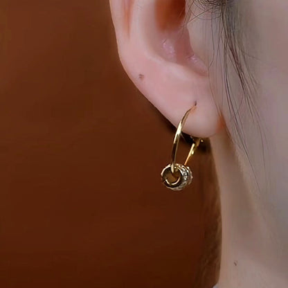 14K Gold-Plated Elegant Ring Hoop Earrings