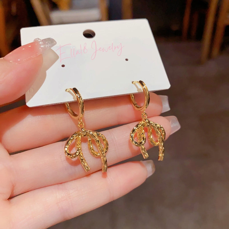 14K Gold-Plated Elegant Simple  Bow Earrings