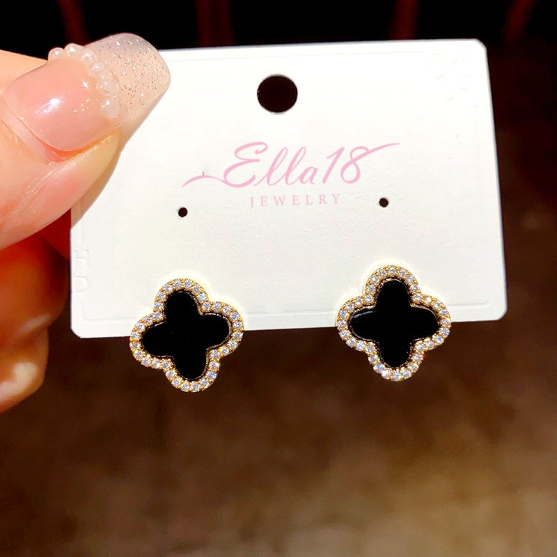 14K Gold-Plated Elegant Simple Flower Stud Earrings