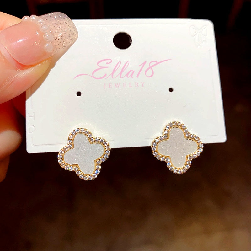 14K Gold-Plated Elegant Simple Flower Stud Earrings
