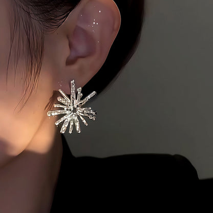 14K Gold-Plated Elegant Snowflake Earrings
