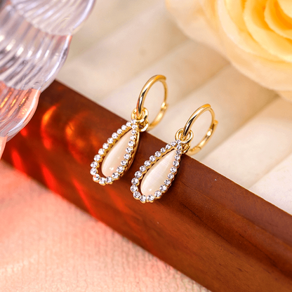 14K Gold-Plated Elegant Tear Drop Earrings