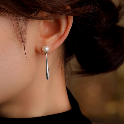 14K Gold-Plated Elegant Water Drop Pearl Earrings
