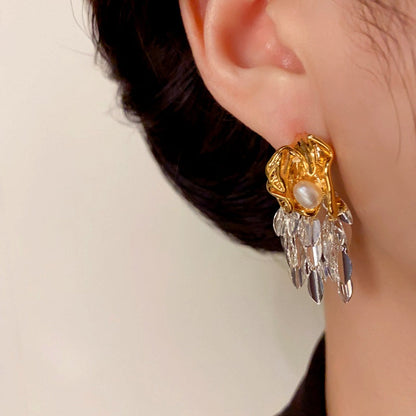 14K Gold-Plated Elegant Wheat Tassel Earrings