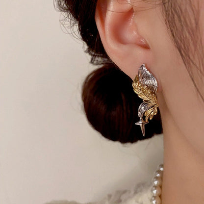 14K Gold-Plated Elegant Wing Earrings