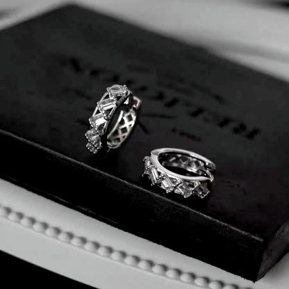 14K Gold-Plated Elegant Zircon Diamond Hoop Earrings