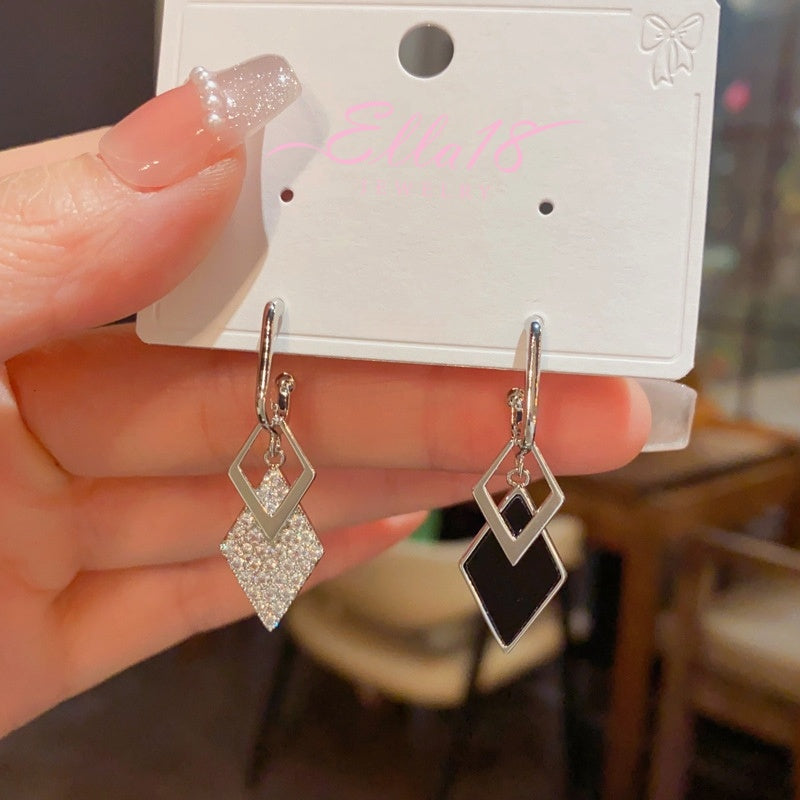 14K Gold-Plated Elegant Zircon Diamond Tassel Earrings